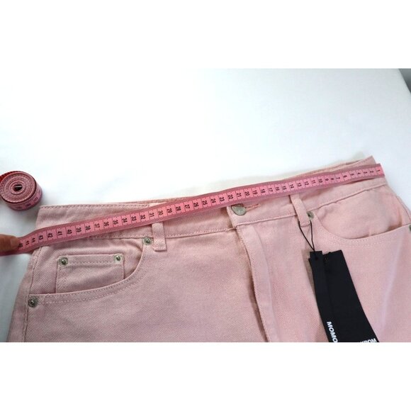 Momo Krom Pastel Light Pink‎ Mini Skirt with Pockets & Button Closure size Large - Picture 11 of 13
